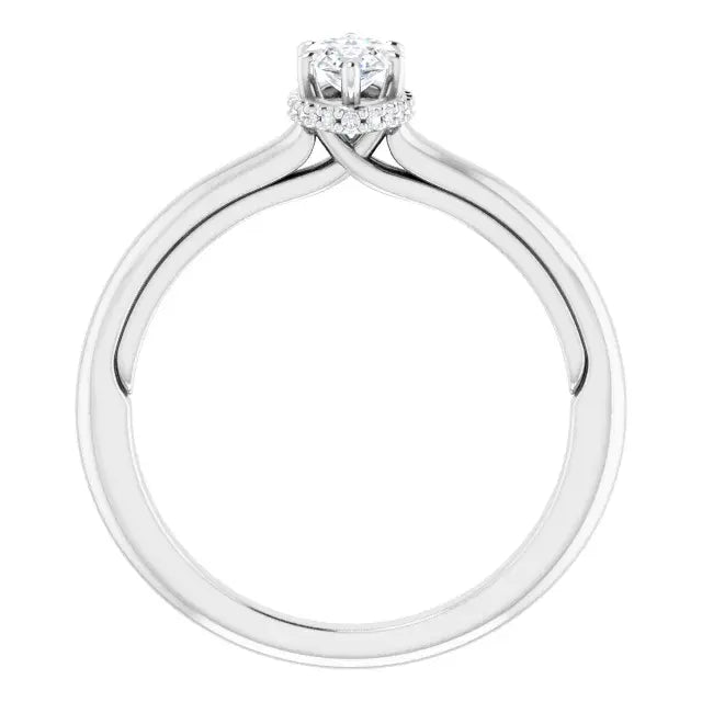 14K White Gold 1/2 CTW Marquise-Cut Diamond Engagement Ring with Classic Six-Prong Setting
