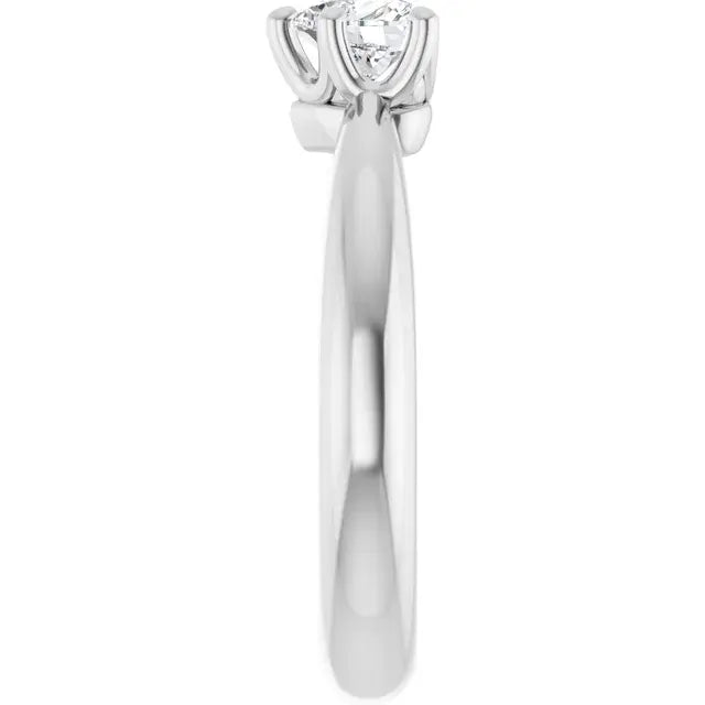 14K White Gold 1/2 CT Heart-Cut Diamond Solitaire Engagement Ring with Classic Tapered Band