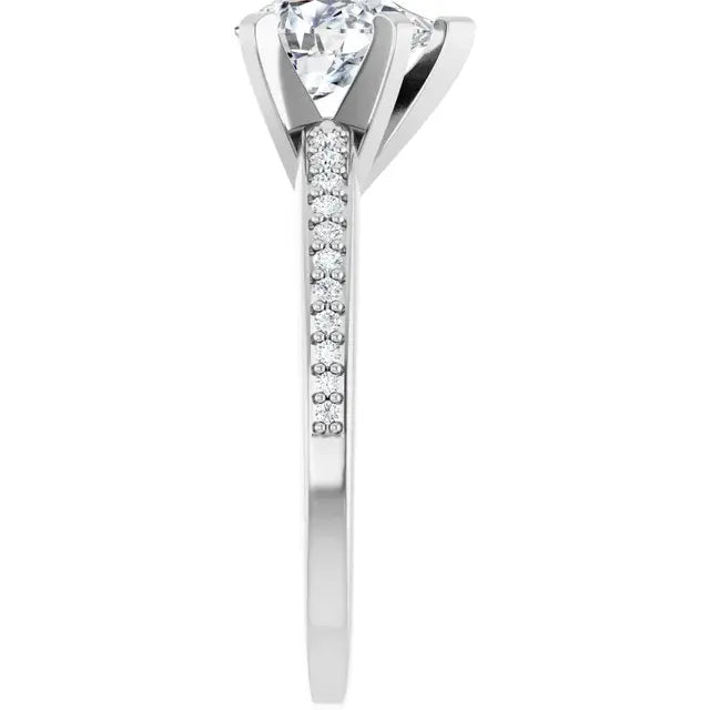 14K White Gold 1.30 CTW Pear Solitaire Lab Grown Diamond Engagement Ring