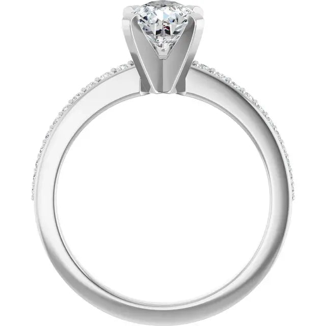 14K White Gold 1.30 CTW Pear Solitaire Lab Grown Diamond Engagement Ring