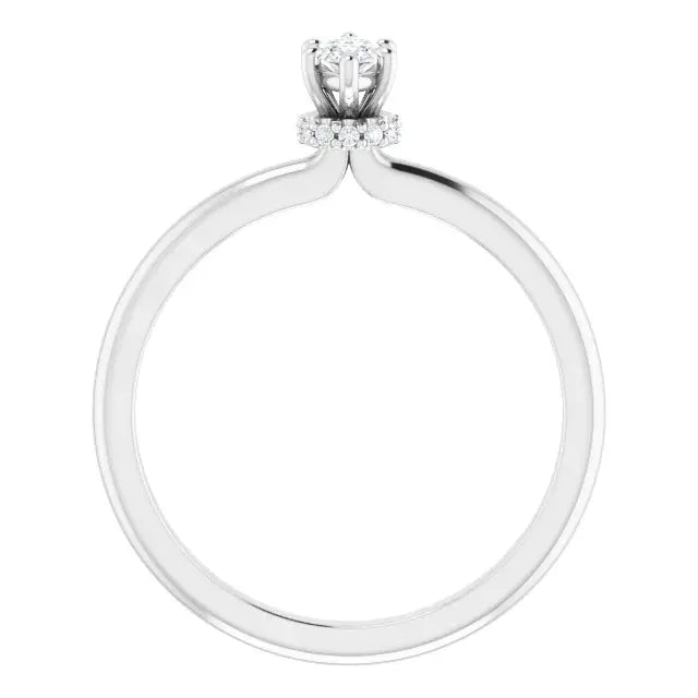 14K White Gold 1/4 CTW Marquise Cut Diamond Solitaire Engagement Ring