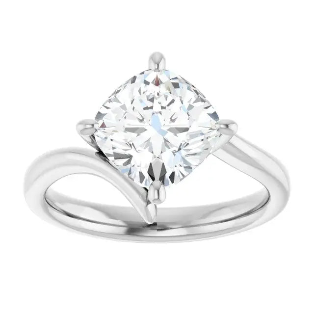 14K White Gold 1.72 CTW Cushion Bypass Lab Grown Diamond Engagement Ring