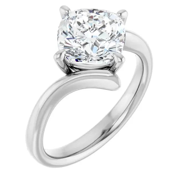 14K White Gold 1.72 CTW Cushion Bypass Lab Grown Diamond Engagement Ring
