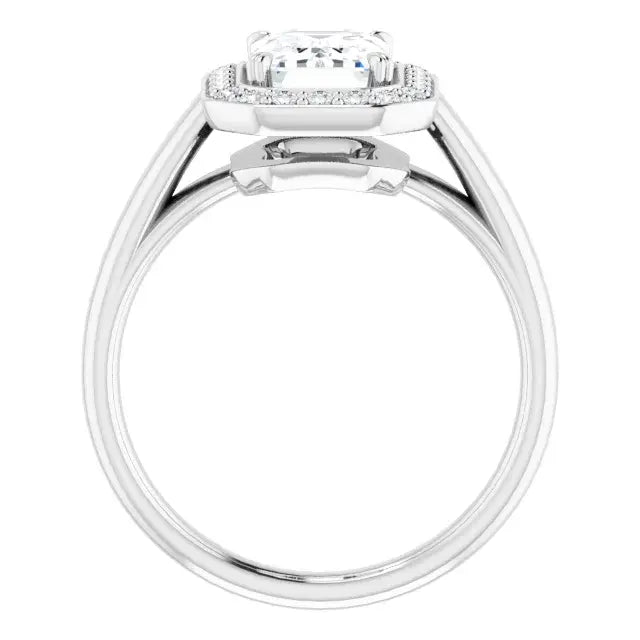 14K White Gold 1.73 CTW Emerald Halo Lab Grown Diamond Engagement Ring