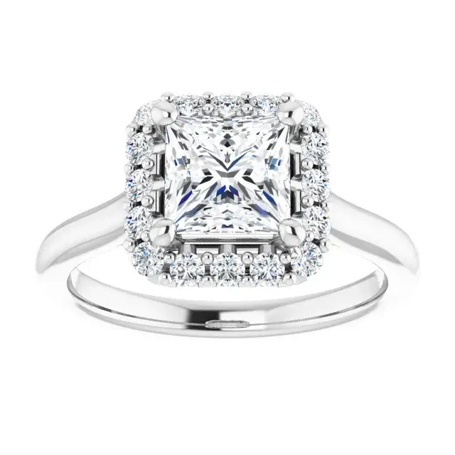 14K White Gold 1.77 CTW Princess Halo Lab Grown Diamond Engagement Ring