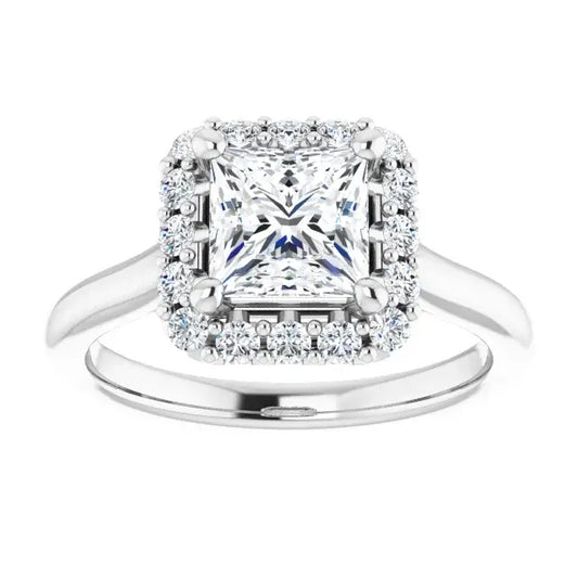 14K White Gold 1.77 CTW Princess Halo Lab Grown Diamond Engagement Ring