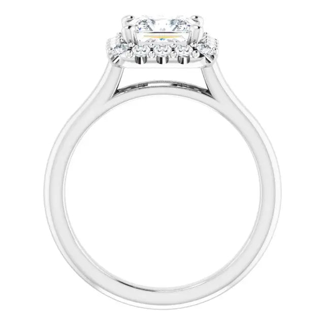 14K White Gold 1.77 CTW Princess Halo Lab Grown Diamond Engagement Ring