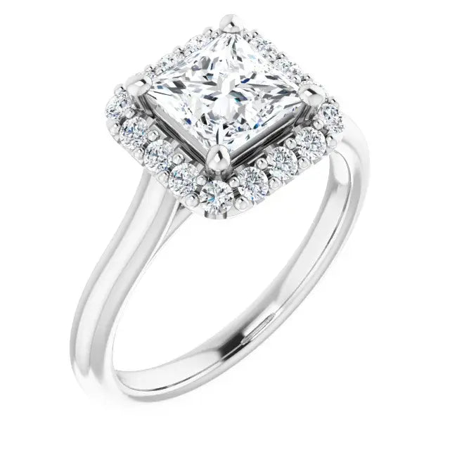 14K White Gold 1.77 CTW Princess Halo Lab Grown Diamond Engagement Ring