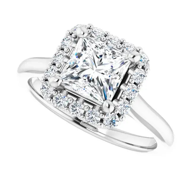 14K White Gold 1.77 CTW Princess Halo Lab Grown Diamond Engagement Ring