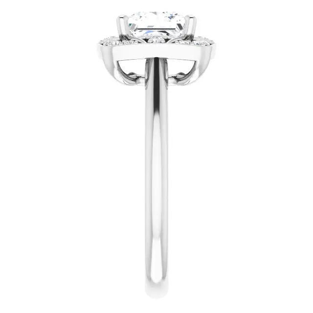 14K White Gold 1.77 CTW Princess Halo Vintage Inspired Lab Grown Diamond Engagement Ring