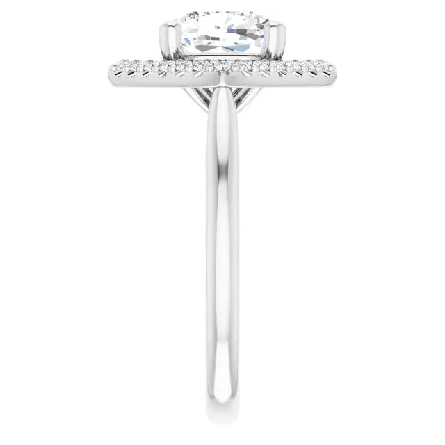 14K White Gold 1.86 CTW Cushion-Cut Lab Grown Diamond Halo Engagement Ring