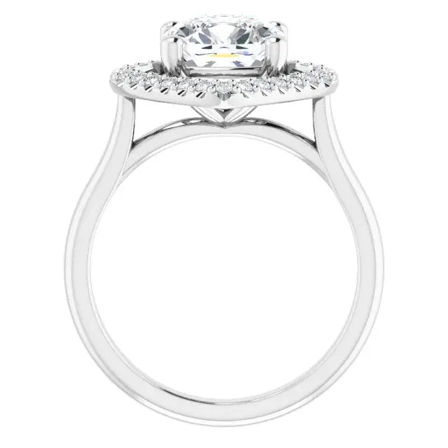14K White Gold 1.86 CTW Cushion-Cut Lab Grown Diamond Halo Engagement Ring