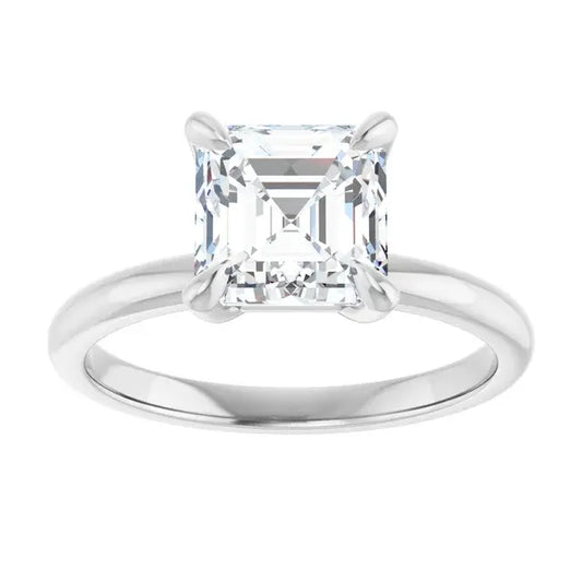14K White Gold 1.93 CTW Asscher-Cut Solitaire Diamond Engagement Ring