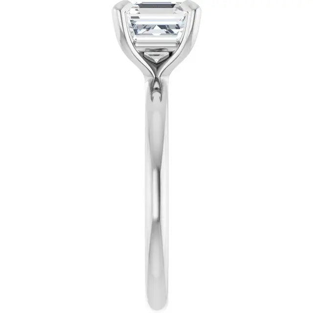 14K White Gold 1.93 CTW Asscher-Cut Solitaire Diamond Engagement Ring