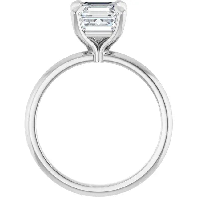 14K White Gold 1.93 CTW Asscher-Cut Solitaire Diamond Engagement Ring