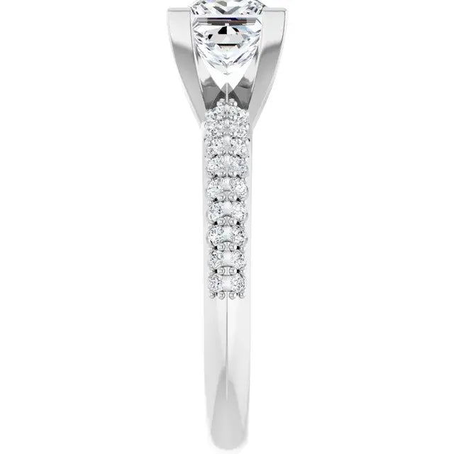 14K White Gold 1.96 CTW Princess Knife-Edge Lab Grown Diamond Engagement Ring