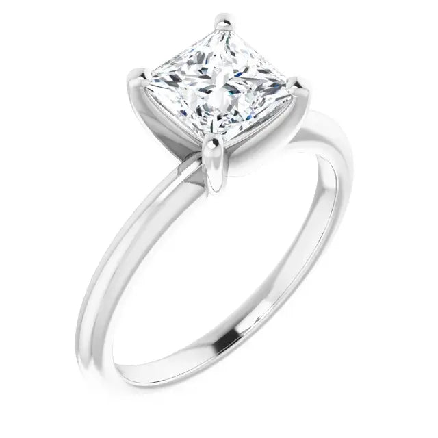 14K White Gold 1.99 CTW Princess Solitaire Lab Grown Diamond Engagement Ring