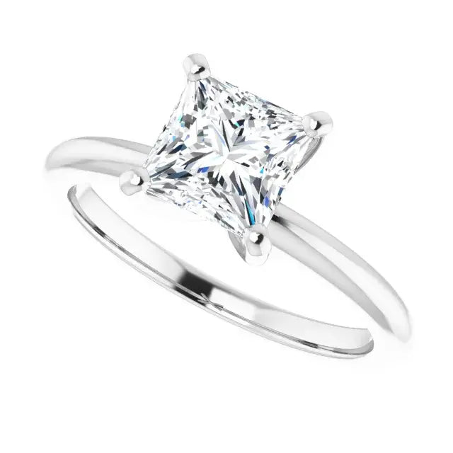 14K White Gold 1.99 CTW Princess Solitaire Lab Grown Diamond Engagement Ring