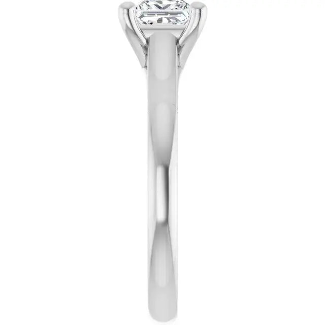 14K White Gold 1 CTW Princess-Cut Diamond Solitaire Engagement Ring
