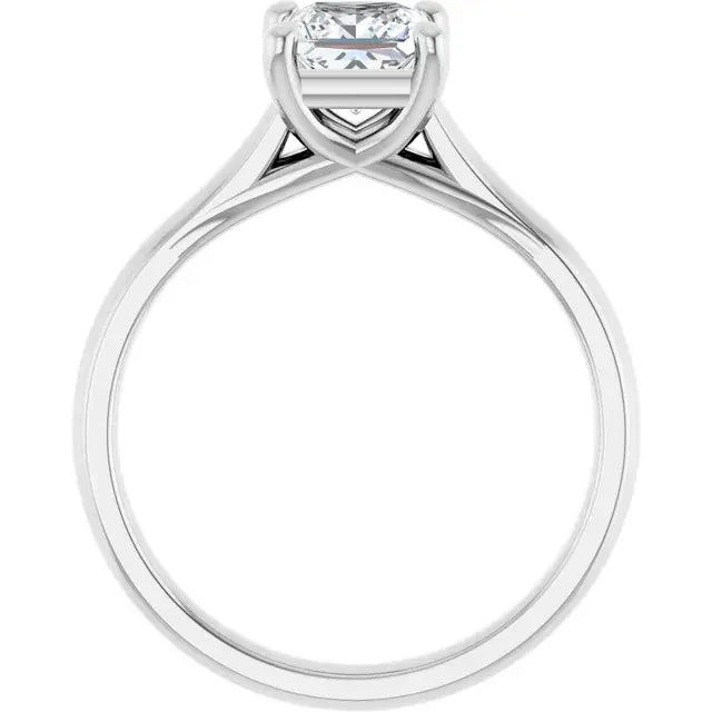 14K White Gold 1 CTW Princess-Cut Diamond Solitaire Engagement Ring