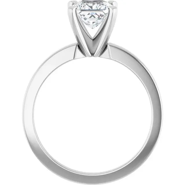 14K White Gold 1 CTW Princess-Cut Diamond Solitaire Engagement Ring