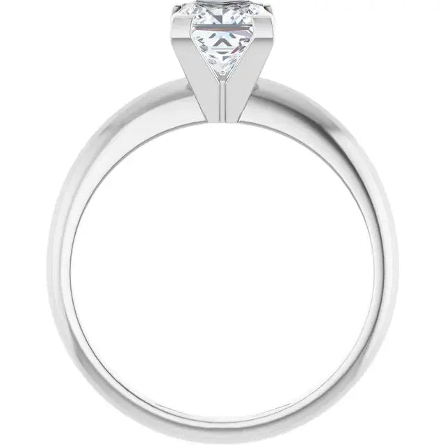 14K White Gold 1 CTW Princess-Cut Diamond Solitaire Engagement Ring with V-Prongs