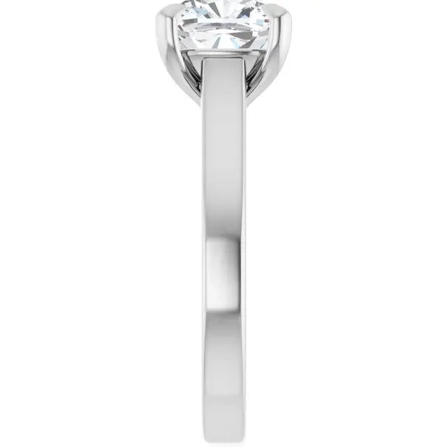 14K White Gold 2.01 CTW Cushion Cut Diamond Solitaire Engagement Ring with a Claw Prong Setting