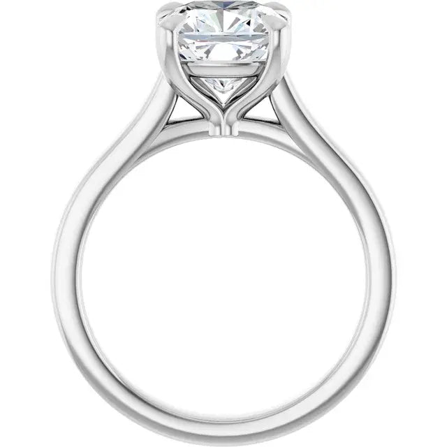 14K White Gold 2.01 CTW Cushion Cut Diamond Solitaire Engagement Ring with a Claw Prong Setting