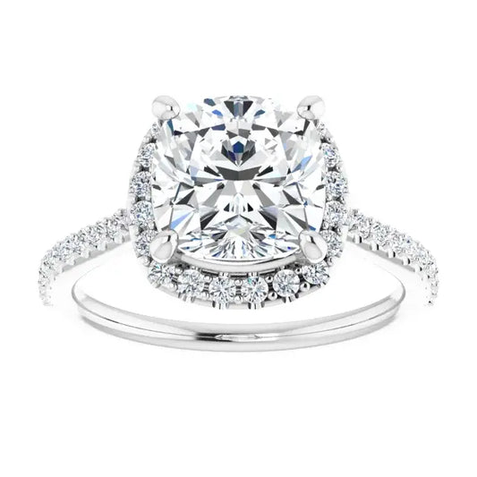 14K White Gold 2.08 CTW Cushion Halo Lab Grown Diamond Engagement Ring