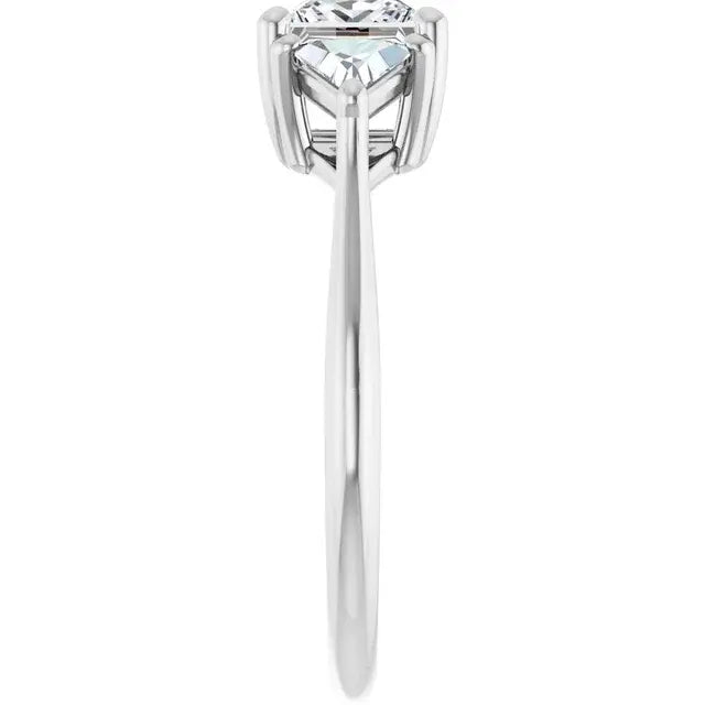 14K White Gold 3/4 CTW Princess-Cut Diamond Three-Stone Engagement Ring with Trillion Accents