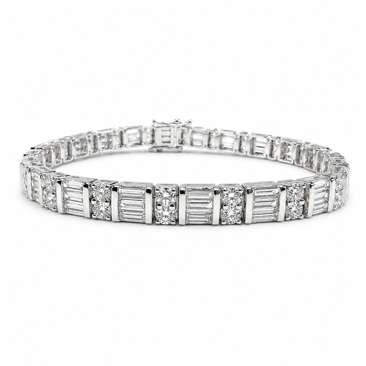 14K White Gold Bracelet with 7.08ctw Natural Diamonds