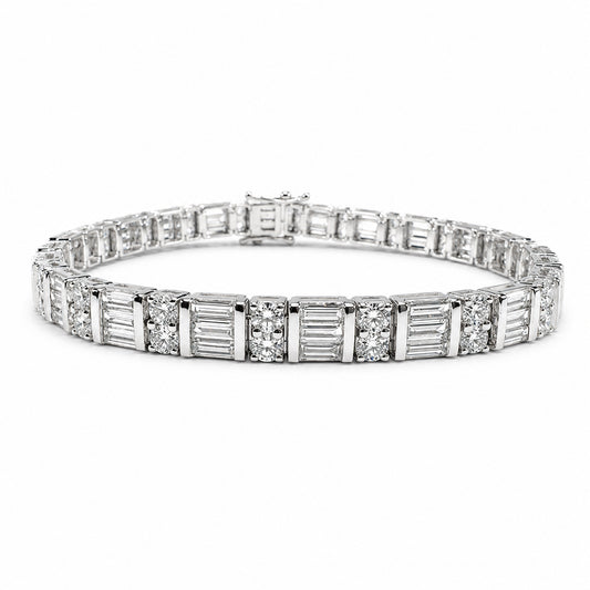 14K White Gold Bracelet with 7.08ctw Natural Diamonds