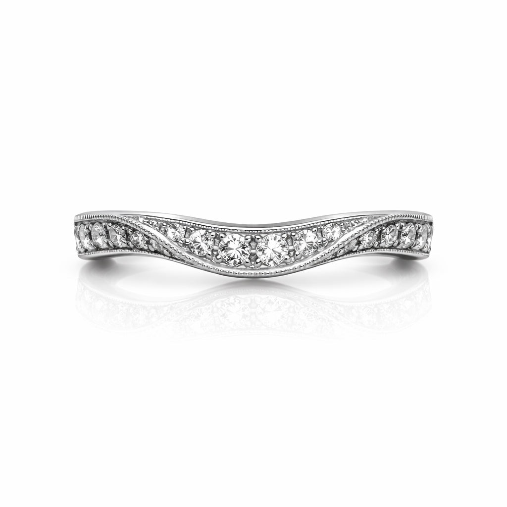 14K White Gold Natural Diamond Band Ring