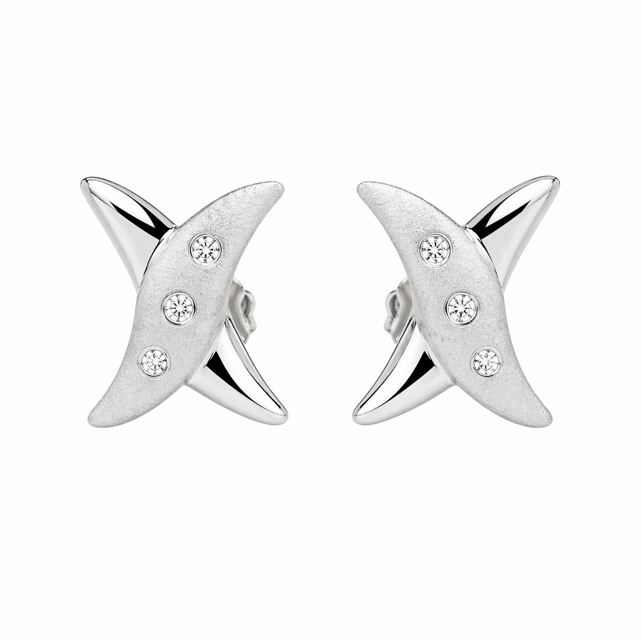14K White Gold Natural Diamond Earrings