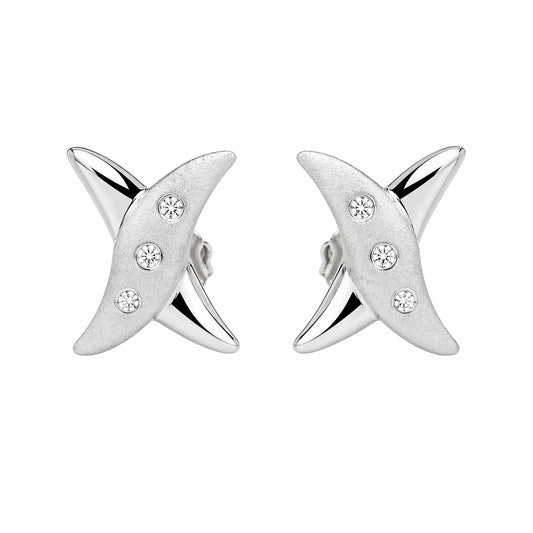 14K White Gold Natural Diamond Earrings