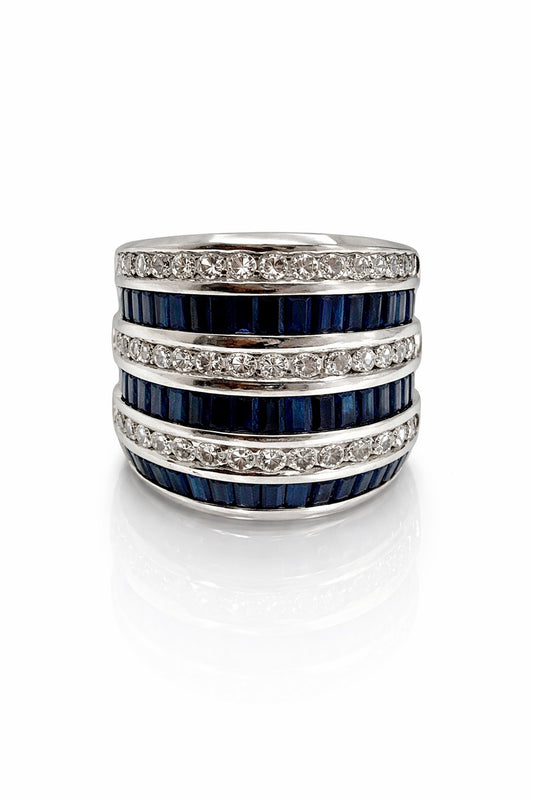 14K White Gold Natural Diamond Band Ring