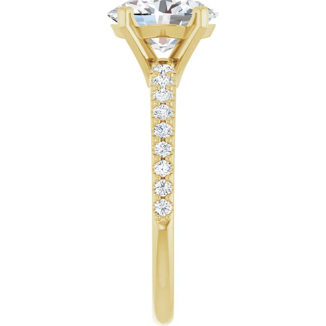 14K White Gold 1.76 CTW Oval Solitaire Pavé Lab Grown Diamond Engagement Ring-Pauls Jewelers