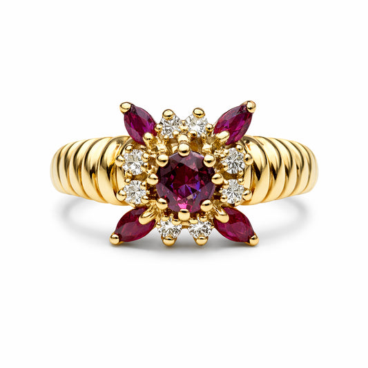 14K Yellow Gold Natural Ruby Ring