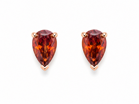 14K Yellow Gold Stud Earrings with 1.54 cttw Pear Shape Tourmaline