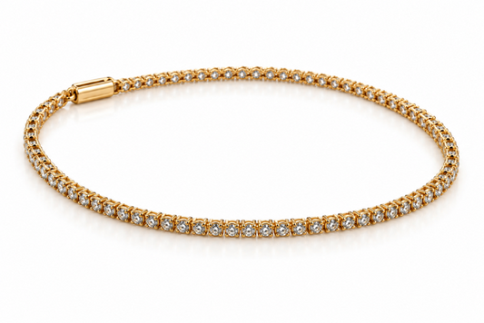 14K Yellow Gold Tennis Bracelet with 1.4cttw Lab Grown Diamonds