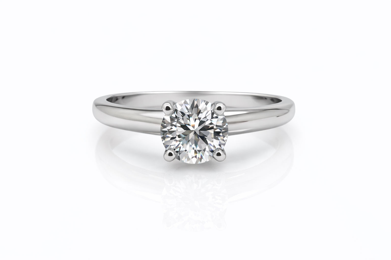 Diamond ring on a white background