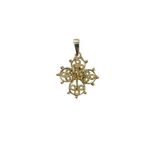 14kt Yellow Gold Filigree Orthodox Cross 20x19mm
