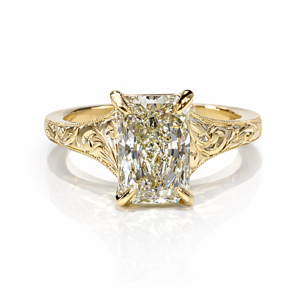 18K Yellow Gold Rectangular SI1, 1.70CTW Natural Diamond Ring