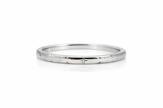 Antique Platinum Etched Band – 2mm, Size 9