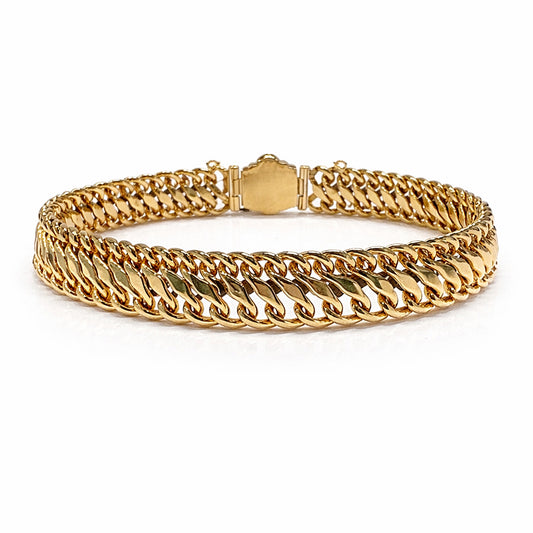 Antique Victorian 14K Yellow Gold Bracelet 8"
