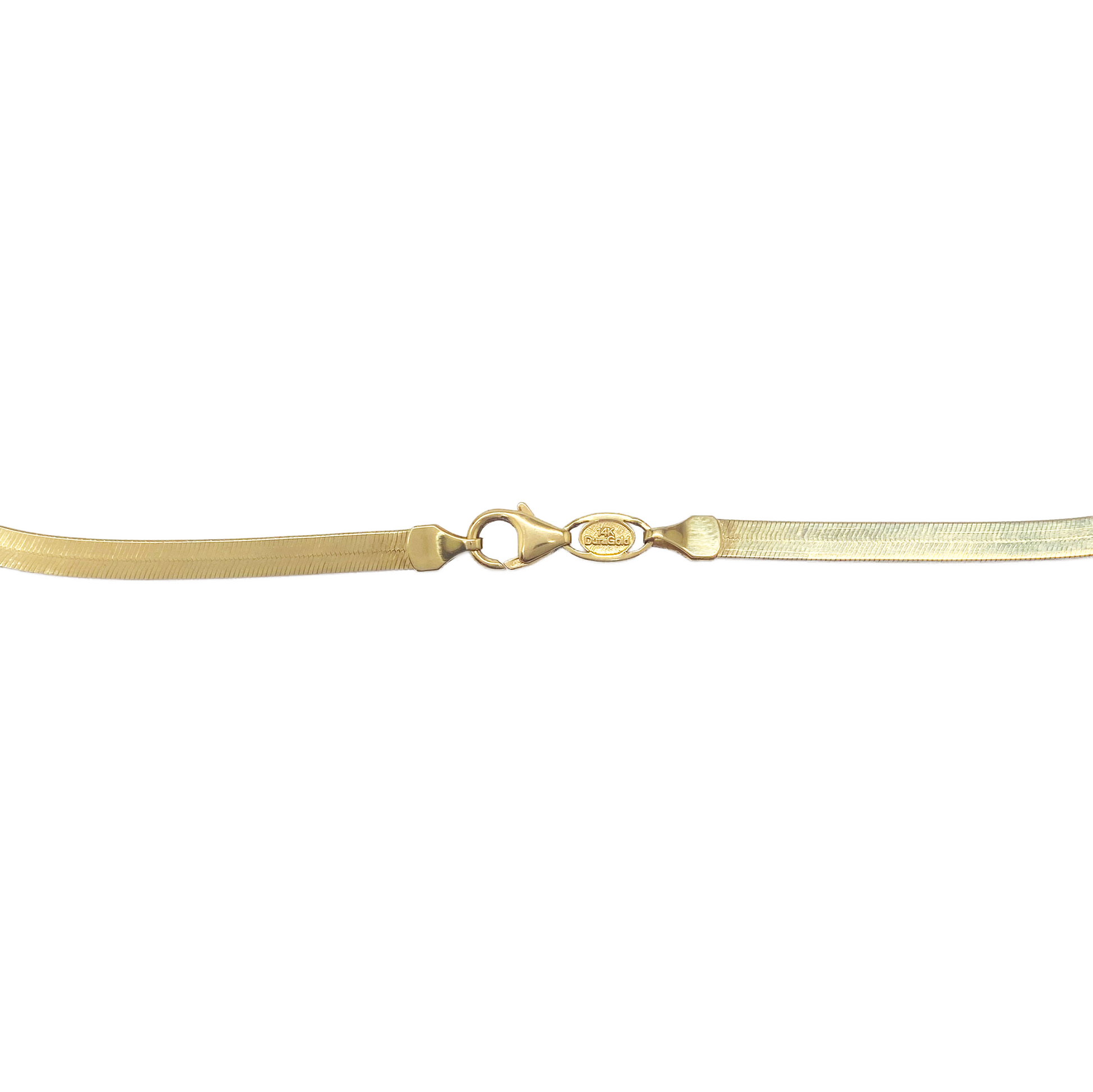 Gold bracelet on a white background