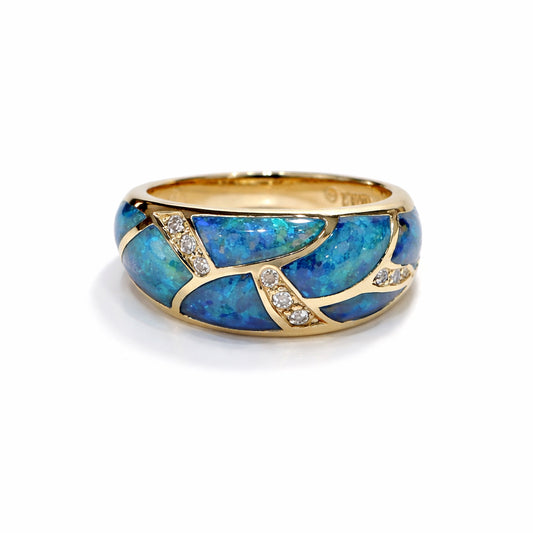 CONS L H 14K Blue Opal Ring