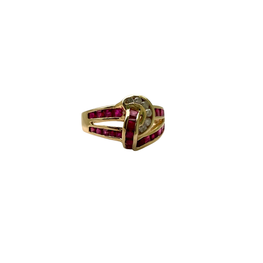 CONS L.H. 14kt Natural Ruby & Diamond Ring
