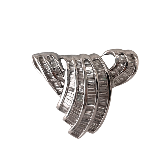 CONS L.H. Natural Diamond (7.5ctw) Baguette Slide Pendant, 14kt