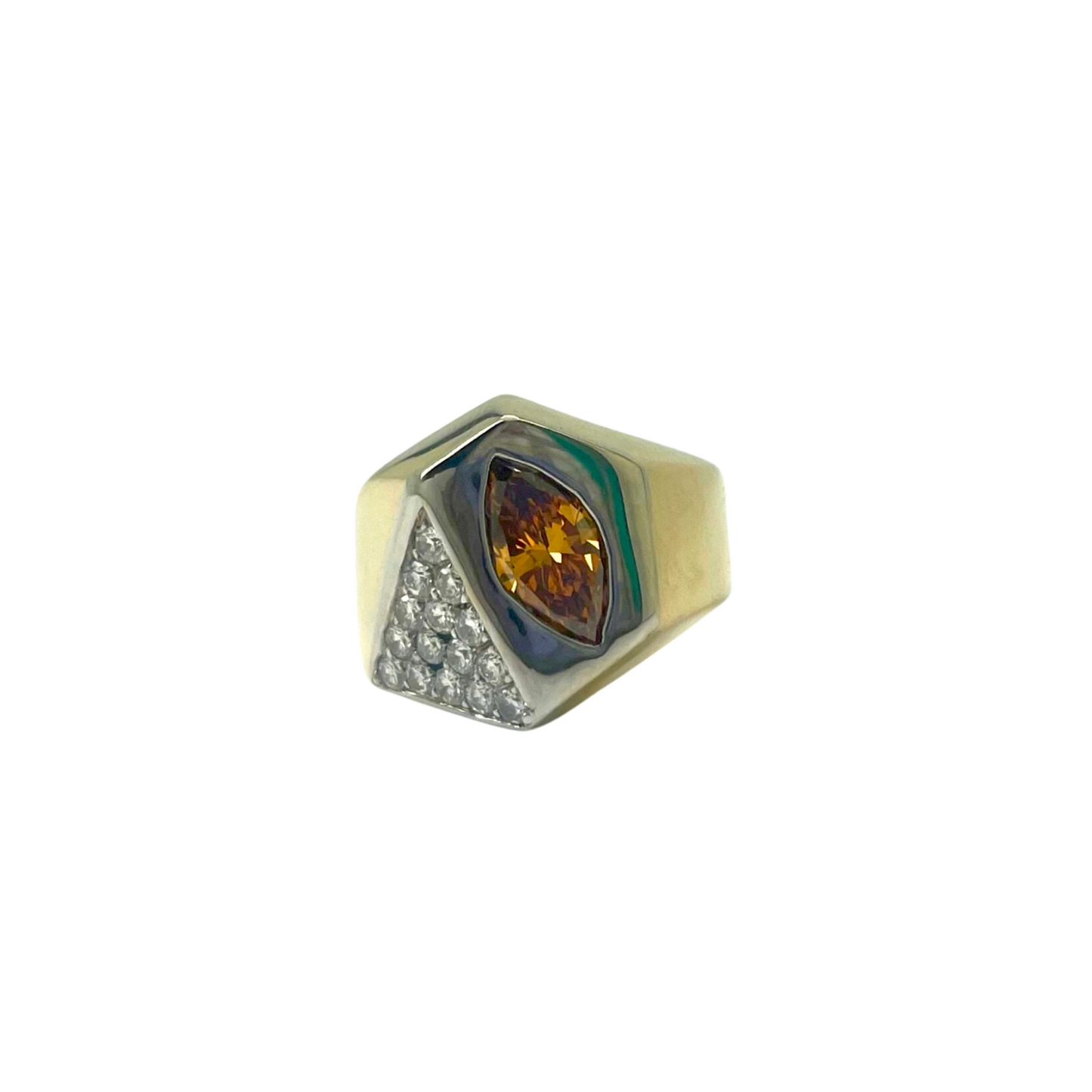 CONS L.H. Spessartine Garnet & Diamond (0.15ct) Ring 14kt
